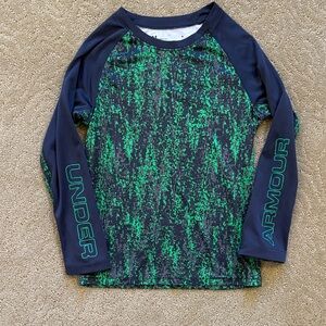 Under Armour Kids Long Sleeve Tee - Gray and Green